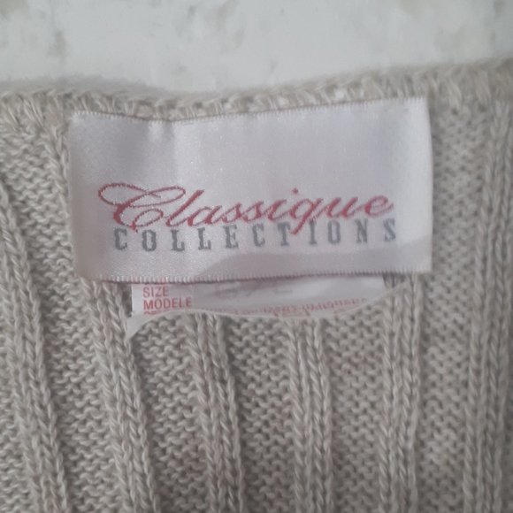 Vintage Classique Collections Women Top Sleeveless Tops Cotton 70 % Beig… - Picture 5 of 5
